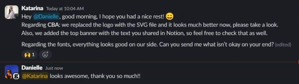 Client message